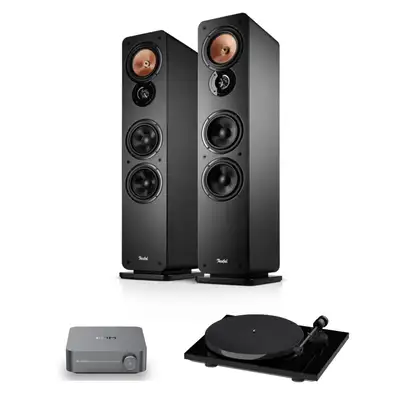 Teufel Ultima 40 MK IV + WiiM Amp Pro + Pro-Ject E1 Phono czarny